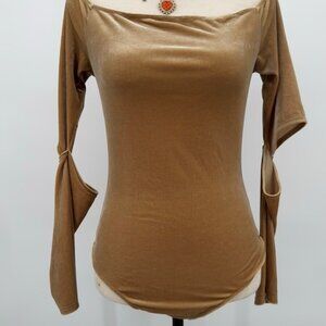 vintage nem gold velvet bodysuit